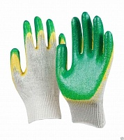 перчатки х/б с двойным латексным покрытием